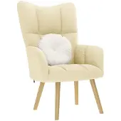 vidaXL Fauteuil relax Tissu Crème