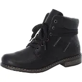 Rieker Bottes à lacets 'Schnürstiefelette Damen 7122201 Kunststoff (Synthetik) in schwarz' noir
