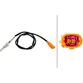 Hella Capteur de température des gaz d'échappement vissé 2 pôles 724 mm câble pour entre autres AUDI Q5