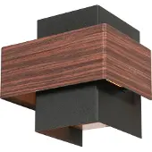 Steinhauer Applique murale Muro noir avec bois S
