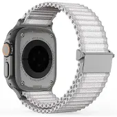 DUX Apple Watch 42/41/40mm - Bracelet de remplacement en tissu nylon (38 mm, 40 mm, 41 mm, 42 mm, Nylon), Sangles de montre, Blanc