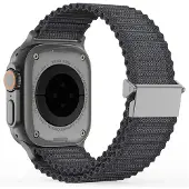 DUX Apple Watch 42/41/40mm - Bracelet de remplacement en tissu nylon (38 mm, 40 mm, 41 mm, 42 mm, Nylon), Sangles de montre, Gris