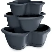 Prosperplast Triple pot Respana Trio DRET123S Anthracite (47 x 61 x 40.50 cm)