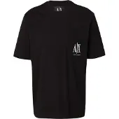 Armani Exchange pour homme. XM000366AF12308UC001 T-shirt Relax noir (L), Casuel, Coton, Manche courte