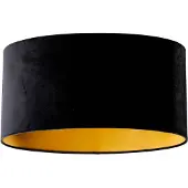 QAZQA Abat-jour en velours noir ovale 50/33/25