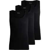 BOSS pour homme. 50542132 Pack 3 T-Shirts brodés du logo noir (XL), Homewear, Coton, Sans manches / bretelles
