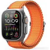 DUX Apple Watch 42/41/40mm - Bracelet de remplacement en tissu nylon (38 mm, 40 mm, 41 mm, 42 mm, Nylon), Sangles de montre, Orange