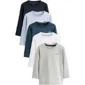 Next T-Shirt bleu marine / bleu clair / bleu foncé / gris / blanc