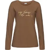 LASCANA Chemise de nuit marron / or