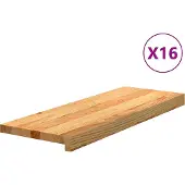 vidaXL Marches d'escalier 16 pcs. Marron clair 70x25x2 cm Chêne massif