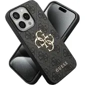 GUESS Coque 4G Metal Logo Backcover pour Apple iPhone 15 Pro - Gris
