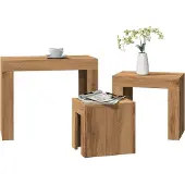 vidaXL Tables d'ensemble 3 pcs. Chêne Artisan Matériaux dérivés du bois