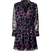 Pepe Jeans pour femme. PL953630 Robe noire courte Ada (L), Casuel, Polyester, Manche longue