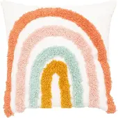 Atmosphera Coussin Arc-En-Ciel Effet Peluche 40 X 40 Cm - Ecru