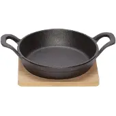 COSY&TRENDY Plat à gratin en fonte 16cm sur planche en bois