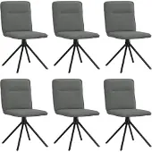 vidaXL Chaises de salle à manger 6 pcs. Tissu gris foncé
