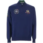 La Martina Pull-over bleu foncé / jaune / vert / rouge