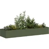 vidaXL Bac à plantes vert olive 280x80x40 cm acier