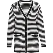 SANIKA Cardigan noir / blanc