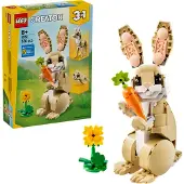 LEGO 3 In 1 Creator Cute Bunny Construction Game 326 Pieces Doré Enfants
