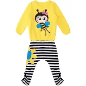 Denokids Survêtement 'Happy' bleu roi / jaune / noir / blanc