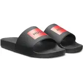 HUGO pour homme. 50548061 Tongs avec logo sur la lanière noir (39), Plat, Aucun, Beachwear
