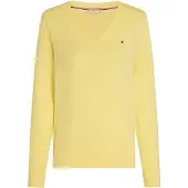 Tommy Hilfiger Pull-over 'Gold-tone Button Cuff' jaune