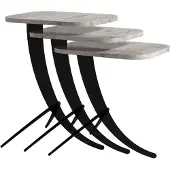 Skye Decor , Pion - White Marble, table d'appoint (3 pièces), blanc, 100 % MÉLAMINE REVÊTUE DE PANNEAUX, 35 x 60 x 45 cm