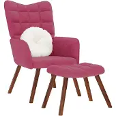 vidaXL Fauteuil relax avec pouf vin rouge velours