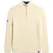 Superdry Femme Pull de Rugby en Maille à col Camionneur Crème Taille: 44