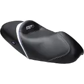 Shad selle confort noir/gris/coutures bleues - adapté à Piaggio