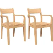 vidaXL Chaises de salle à manger 2 pcs. Nature bois massif hévéa