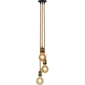 Näve Lampe à suspendre, corde de chanvre, laiton, 3 flammes, H 110 cm