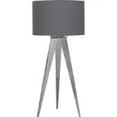 Näve lampe tabouret 3 pieds - matériaux : métal, textile - pied : chrome;diffuseur : gris ; 3134416