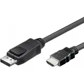 Alcasa DisplayPort — HDMI (Typ A) (1 m), Câble vidéo, Noir