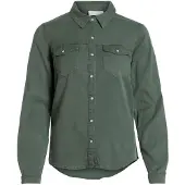 Vila Bista Denim Long Sleeve Shirt Vert 2XL Femme