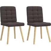 vidaXL Chaise de salle à manger 2 pcs. Marron foncé Tissu
