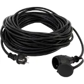 REV - Câble de rallonge d'alimentation - CEE 7/7 (M) (F) - CA 250 V - 50 m - noir