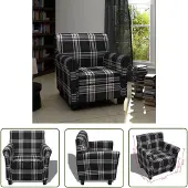 The Living Store Fauteuil avec assise rembourrée Noir Tissu