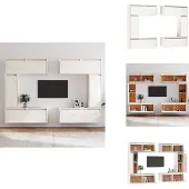 vidaXL Armoires TV 6 pcs. Blanc Pin massif - Meubles TV