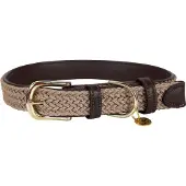 Kentucky Nylon Plaited Dog Collar Marron 32-38 cm