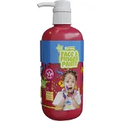 Natural Face & Fingerpaint Bouteille de peinture naturelle pour visage et doigts avec pompe - Rouge, 1 l (1000 ml)