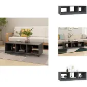 vidaXL Table basse Gris 110x50x34 cm Pin massif - Tables basses