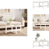 vidaXL Table basse blanche 87x48x35 cm Pin massif - Tables basses