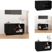 vidaXL Meuble TV Noir 70x34x40 cm Pin massif - Meubles TV