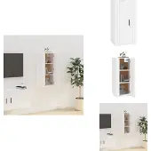 vidaXL Armoire TV murale blanc 40x34,5x80 cm - Meuble TV