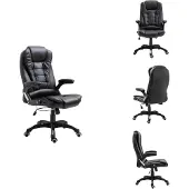 vidaXL Chaise de bureau noir similicuir - Chaises de bureau