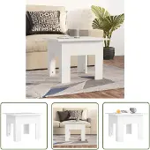 The Living Store Table basse blanche 55x55x42 cm bois composite