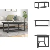 vidaXL Table basse Gris 110x55x45 cm Pin massif - Tables basses