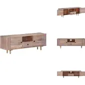 vidaXL Armoire TV 118x30x40 cm Bois massif Acacia - Meuble TV